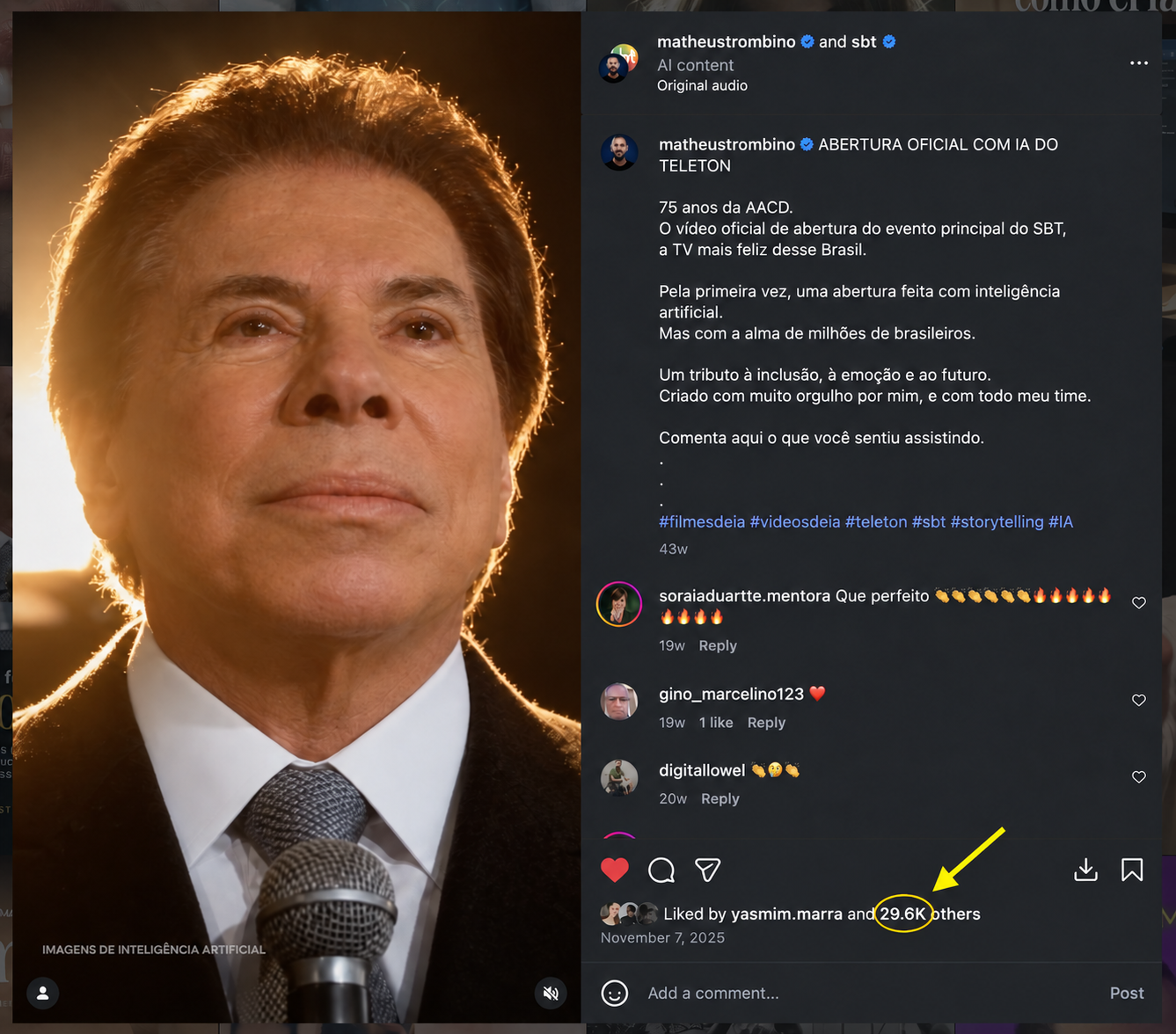 Minha publicação com o SBT